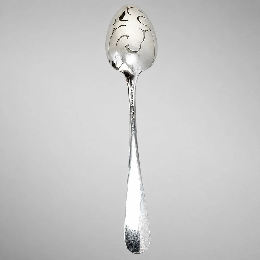 Kirk Repoussé Sterling Pierced Serving Spoon 8⅜